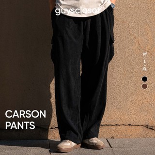 Quần Dài Nam GUY's Closet Carson Pants - Chất Nhung Tăm - Form Loose Fit, Dáng Rộng - Màu Đen, Nâu