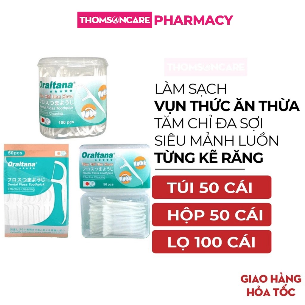 Tăm Chỉ Nha Khoa Oraltana Tanaphar, Chỉ Đa Sợi Siêu Mảnh Chăm Sóc Răng Miệng, Làm Sạch Mảng Bám, Mùi Hôi