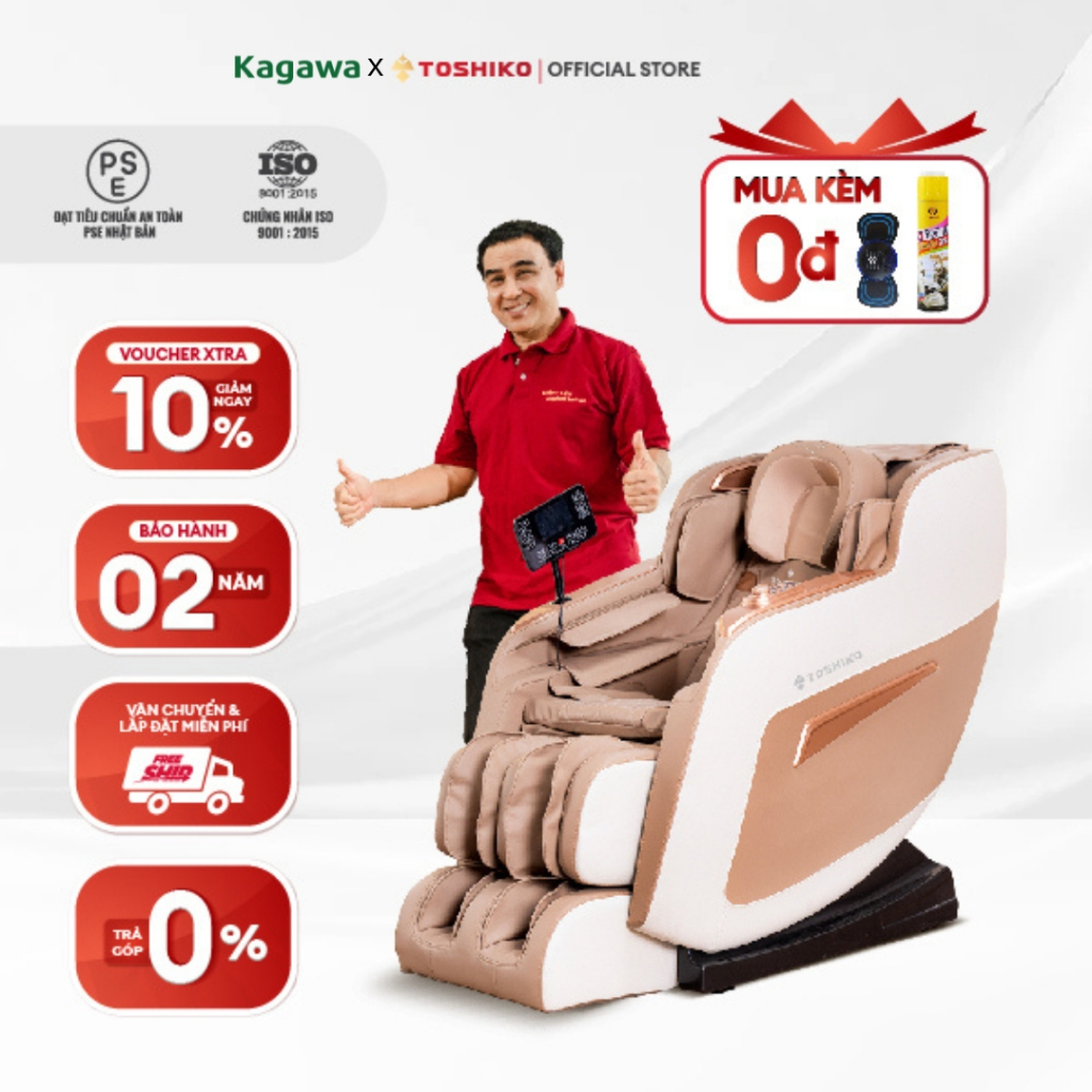 Ghế massage KAGAWA x TOSHIKO T81 công nghệ con lăn 3D cao cấp và điều khiển giọng nói bằng Tiếng Việ