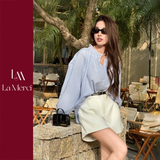 [LA MERCI] Áo Sơ Mi Kẻ Sọc Dáng BaBy Doll Rộng Nữ A10