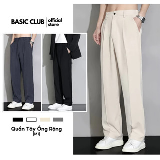 Quần Tây Nam Cao Cấp BASICCLUB Quần Âu Nam Kiểu Ống Rộng Vải Dày Dặn Co Giãn Nhẹ Phong Cách Hàn Quốc Dễ Phối Đồ M1