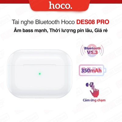 Tai nghe Bluetooth V5.3 Hoco DES08 PRO - Thiết kế nhỏ gọn, Âm thanh cực hay dùng để nghe nhạc, học tập chơi game