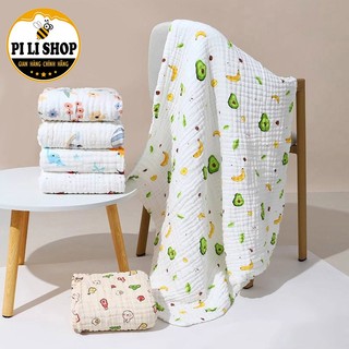  Khăn Xô Tắm Cho Bé Sơ Sinh 4 Lớp 70x90cm Hình Quả Bơ Cute Khăn Tắm Xô Nhăn Quấn Bé Làm Chăn Đa Năng 