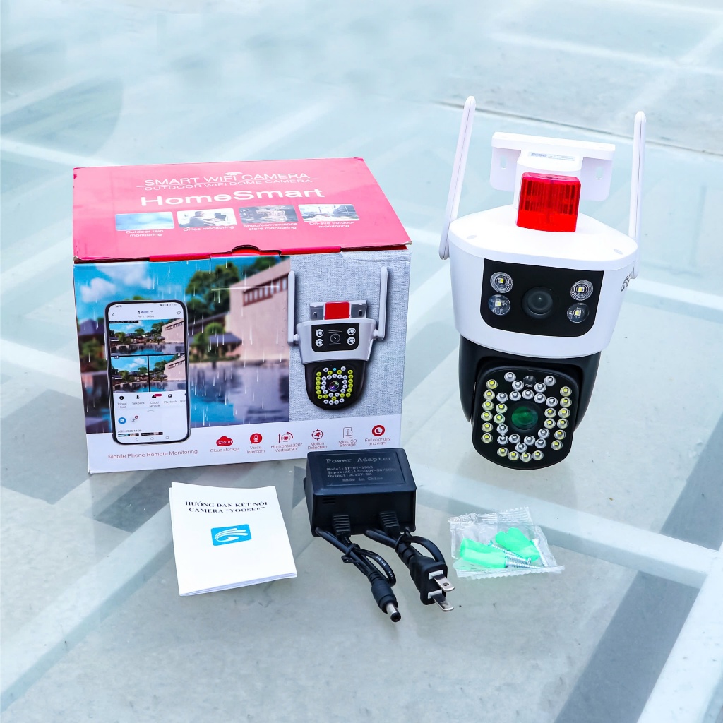 Camera Yoosee 2 MẮT KÉP 12MP ngoài trời, XEM 2 MÀN HÌNH cùng lúc,xem đêm có màu,hỗ trợ đàm thoại 2 chiều,BH 1 NĂM | BigBuy360 - bigbuy360.vn
