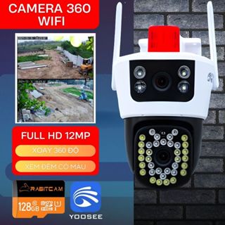Camera Yoosee 2 MẮT KÉP 12MP ngoài trời, XEM 2 MÀN HÌNH cùng lúc,xem đêm có màu,hỗ trợ đàm thoại 2 chiều,BH 1 NĂM