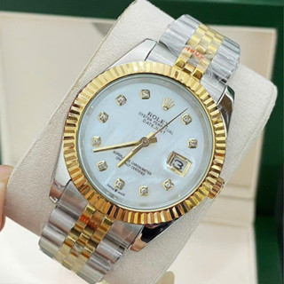 Đồng hồ Nam Rolex mẫu classic mặt trắng khảm trai viền vàng dòng cơ Automatic size 39mm-40mm