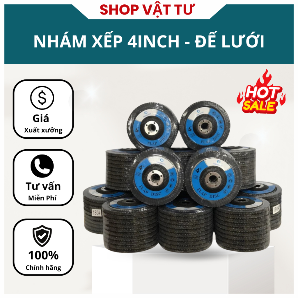 NHÁM XẾP 4 INCH COMBO 10 CHIẾC - Đế lưới -  Hàng chất lượng cao