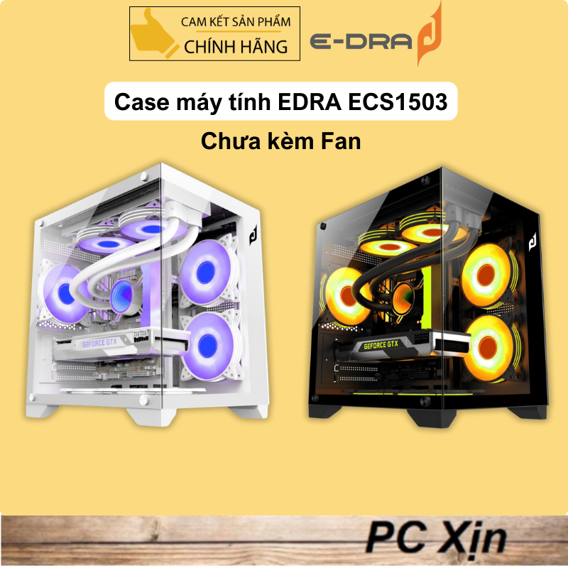 Vỏ Case máy tính EDRA ECS1503 Mặt kính cường lực (M-ATX/Mid Tower, Không Kèm Fan) Chính Hãng