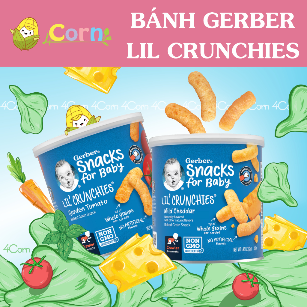 Bánh ăn dặm Gerber Lil Crunchies- Cho bé 8m+
