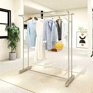 Giá, Kệ Inox Treo Quần Áo Chân To, Treo Đôi 2 Bên Cứng Cáp, Cao Cấp