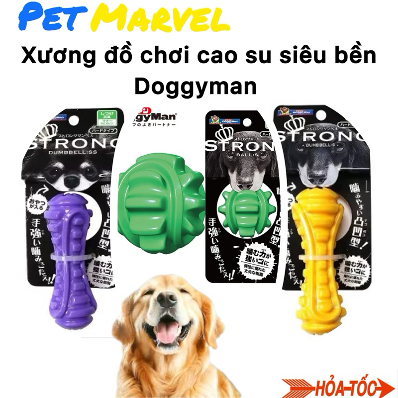 [Chính Hãng Doggyman] Đồ chơi xương, bóng cao su siêu bền, an toàn từ cao su cao cấp Doggyman