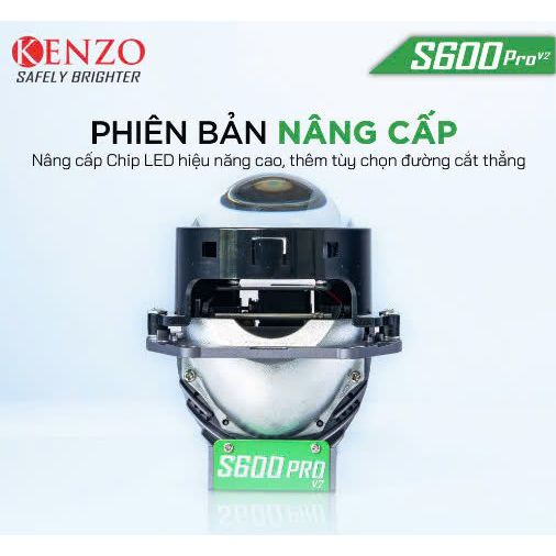 Đèn Bi Cầu Kenzo S600 Pro V2 65W Hiệu Suất Cao, Pha Cầu Led Xe Máy Hệ Thống Tản Nhiệt Lớn Chính Hãng