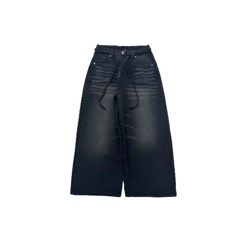 WIDE LEG LOOSE JEANS - Quần jeans ống siêu to phối dây form ống rộng unisex nam nữ. | BigBuy360 - bigbuy360.vn
