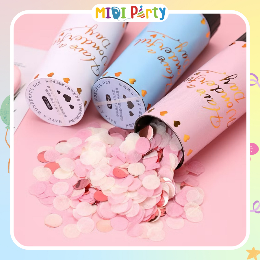 Ống Phụt Kim Tuyến, Phụt Kim Tuyến Confetti Sinh Nhật, Tiệc Tùng, Đám Cưới, Khai Trương Loại Nhỏ