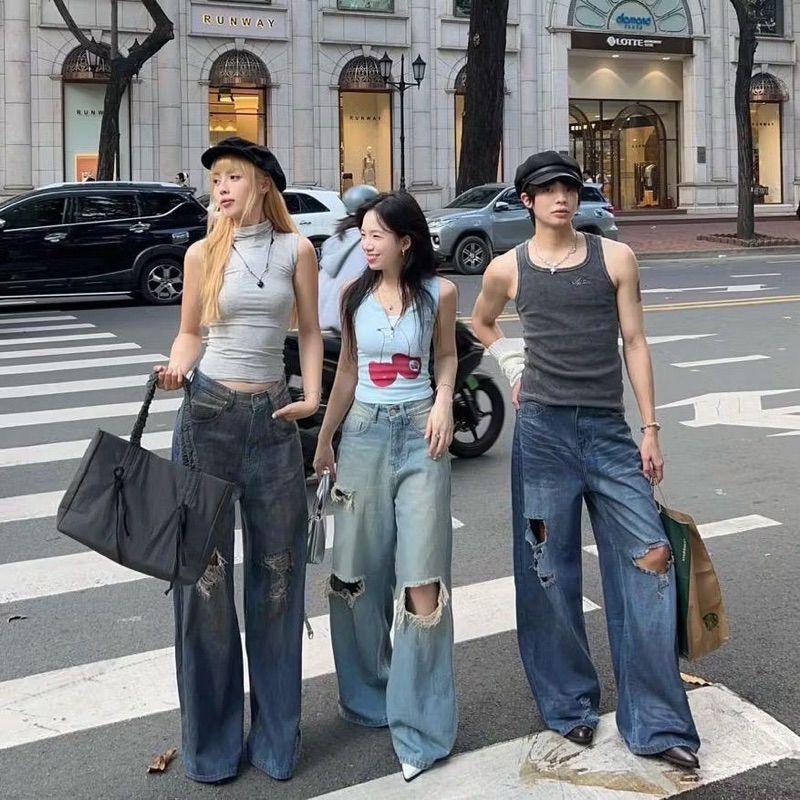 WIDE LEG RIPPER  LOOSE JEANS - Quần jeans rách ống siêu to form rộng unisex nam nữ Whose. | BigBuy360 - bigbuy360.vn