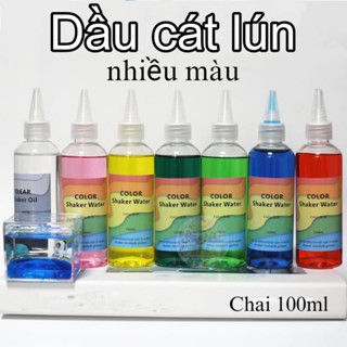 Chai 100ml Nước/Dầu cát lún nhiều màu shaker lỏng phân tầng làm tranh cát chảy