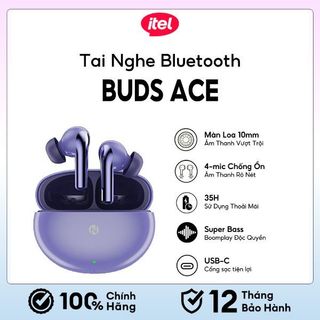  Tai Nghe Bluetooth Itel BudsAce ANC Super Bass 5.3 | 35H Dùng Liên Tục | 4 Mic Chống Ồn | Chính Hãng 