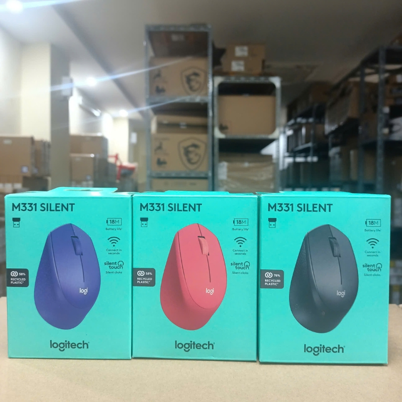 Chuột không dây Logitech M331 Silent Kết nối đầu thu USB Giảm ồn Pin trâu Chính hãng Bảo hành 12 Tháng | BigBuy360 - bigbuy360.vn