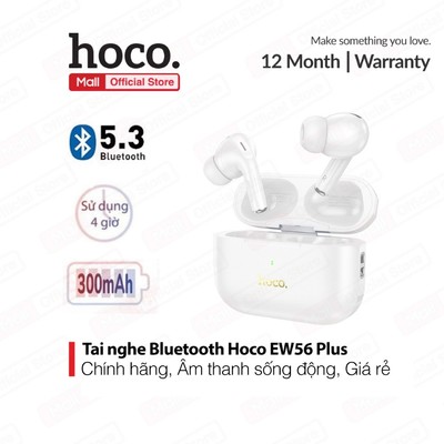 Tai nghe không dây Hoco EW56 Thiết kế thời trang, Bluetooth 5.3, Chống ồn ANC hiệu quả,dung lượng pin 300mAh, sử dụng 4h