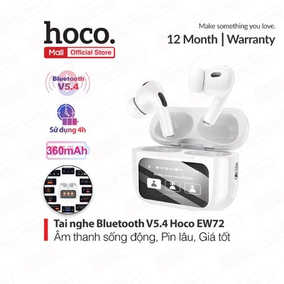 Tai nghe Bluetooth V5.4 Hoco EW72 Thời lượng pin ấn tượng, Chơi game mượt mà,màn hình LED hiển thị cảm ứng