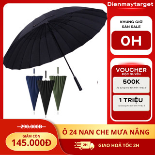 Ô dù che mưa nắng 24 nan chống thấm, chống UV, gập gọn, nan thép siêu cứng, hàng chính hãng