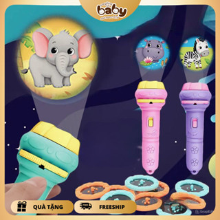 (Loại 1)Đèn pin chiếu hình 80 hình ảnh sắc nét cho bé thỏa sức khám phá - Đèn pin mini chiếu hình động chất liệu ăn toàn