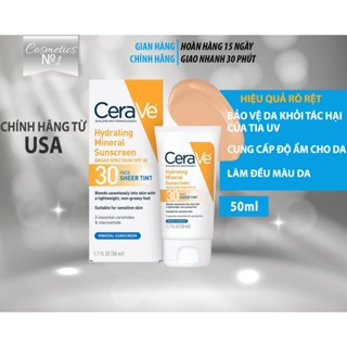 CeraVe Hydrating Mineral Sunscreen SPF 30 – sữa chống nắng khoáng cấp ẩm, dành cho da nhạy cảm