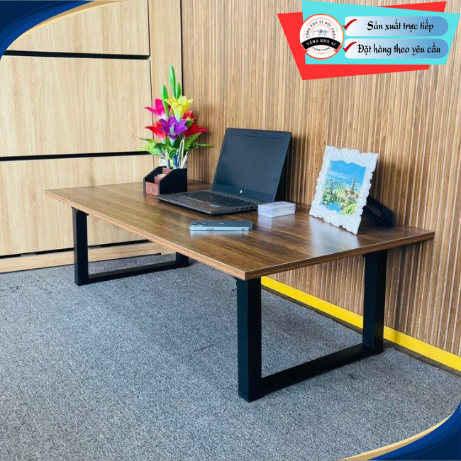 Bàn Gấp Gọn Chân Cựa 50x100, 60x120, 50x120 - Cao 35cm, Mặt Gỗ MDF Hiện Đại