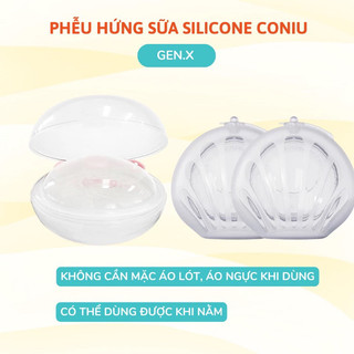 PASS Phễu Hứng Sữa Coniu, Chất Liệu Silicone Cao Cấp, Dùng Được Khi Nằm (Hộp 2 Cái)