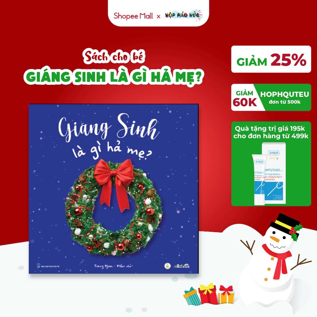 Sách cho bé 0-3 tuổi Giáng sinh là gì hả mẹ? giúp bé nhận biết những đặc trưng của ngày lễ
