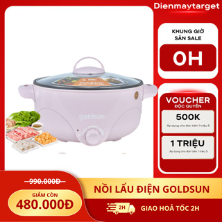 Nồi lẩu điện đa năng Goldsun GMC3000 dung tích 3l, lòng nồi Inox chống dính, bảo hành 12 tháng
