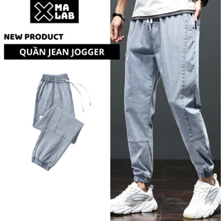 Quần jean jogger nam dáng suông cạp chun XMALAB quần bò nam co dãn 4 chiều bo gấu phong cách B050