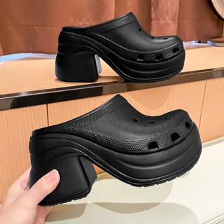 Dép sandal đế độn bít mũi cao 9cm - Dép sục nữ tăng chiều cao cute đi biển đi học chống nước- SL067