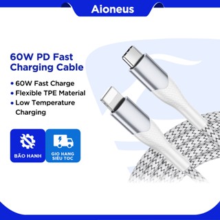 Aioneus Dây Cáp PD60W Cáp Bọc Dù Dùng Sạc Nhanh 2M ,cho X 14 13 15 12 11promax Samsung HUAWEI Xiaomi