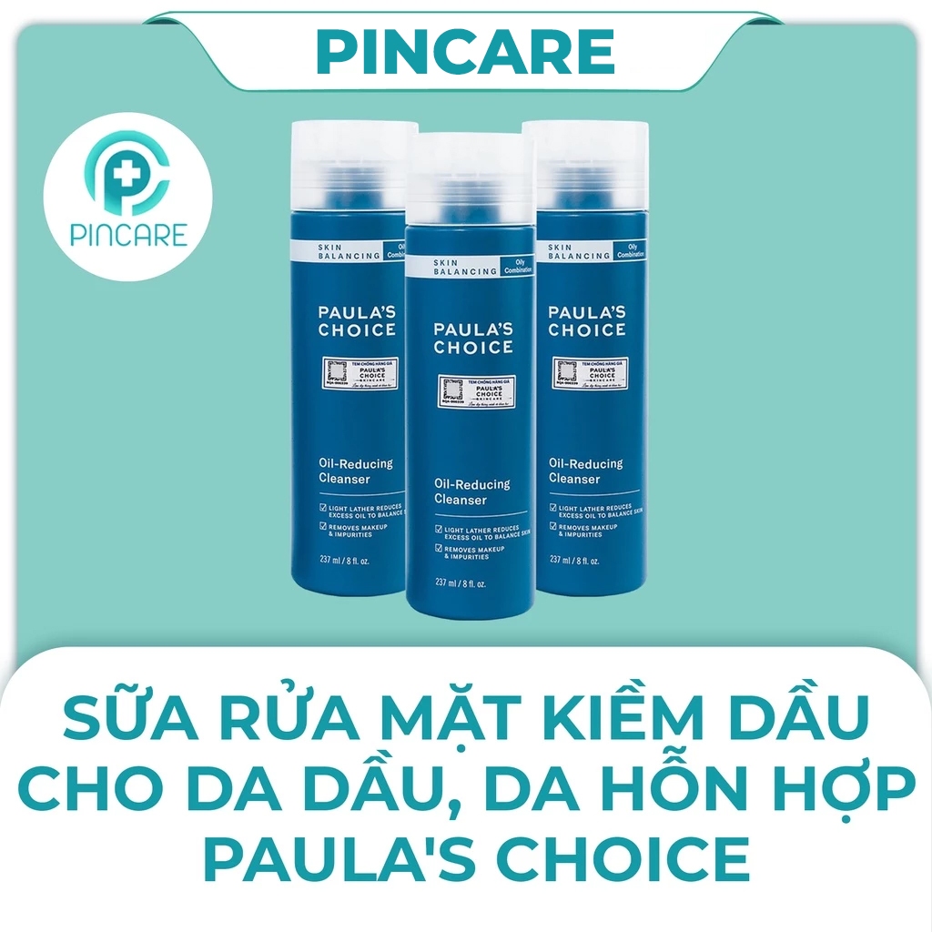 Sữa rửa mặt cho da dầu, da tổng hợp Paula's Choice Skin Balancing Oil Reducing Cleanser 237ml - Hàng chính hãng-PinCare
