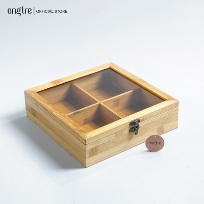 Khay gỗ tre ONGTRE đựng mứt tết nhiều ngăn(4/6 ngăn)