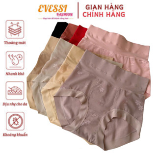 Quần Chip, Quần lót cotton cạp cao nịt bụng Hoa nhỏ viền trơn Victoria Secret  freesize 50-65kg