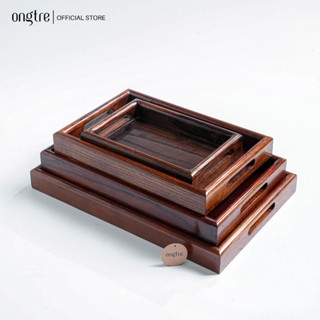 Bộ khay gỗ tần bì thành cao đa năng có tay cầm ONGTRE dùng cho nhà hàng, khách sạn, resort