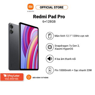 [NHẬP MÃ XM500 GIẢM 500K] Máy tính bảng Redmi Pad Pro (6+128GB) | Màn hình 12,1" 120Hz 2,5K | SD 7sGen2 | Pin 10000mAh
