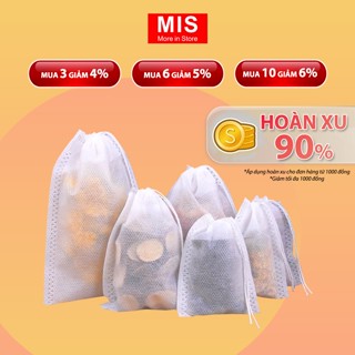 Túi lọc trà chất liệu vải không dệt chuẩn thực phẩm, kèm dây rút nhiều kích thước lớn nhỏ