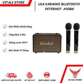 Loa Karaoke Bluetooth Peterhot A108 Âm Thanh Siêu Chất Tích Hợp Cổng Micro 6.5 Karaoke Micro Không Dây– (Bảo Hành 2 Năm)