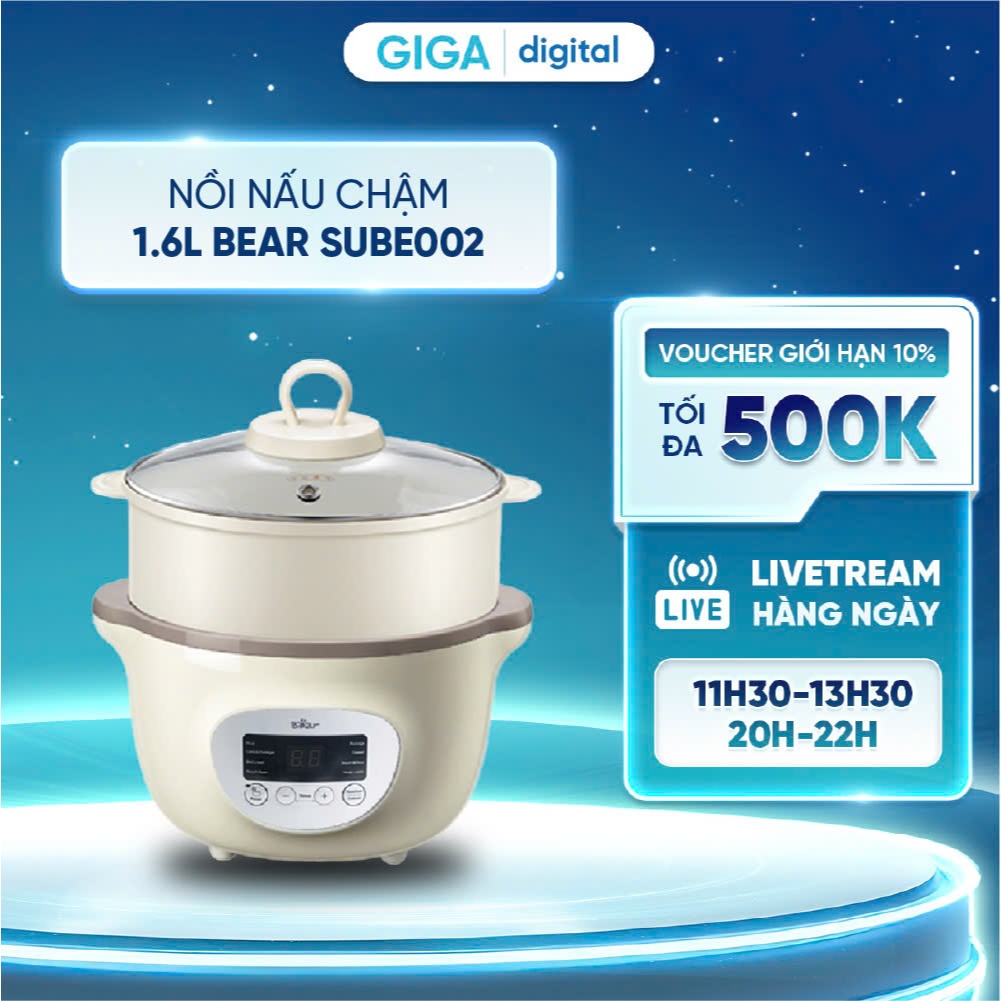 Nồi nấu chậm 1.6L Bear SUBE002 - Bản Tiếng Việt