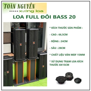  VỎ THÙNG LOA FULL ĐÔI BASS 20 - cặp 
