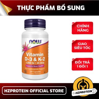 NOW VITAMIN D3 1000IU + K2 45MCG -  TĂNG CƯỜNG KHẢ NĂNG XƯƠNG KHỚP, HỆ MIỄN DỊCH (120 VIÊN)