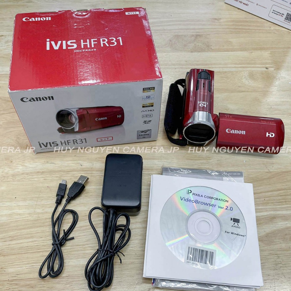 MÁY QUAY PHIM CANON IVIS HF R31 FULLBOX, QUAY PHIM FULL HD, MÀN HÌNH CẢM ỨNG