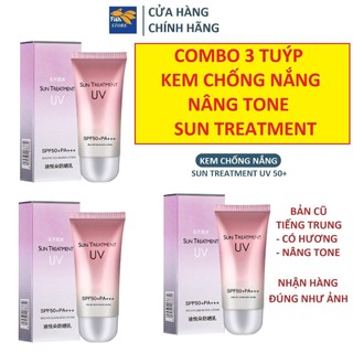 COMBO 3 TUÝP Kem dưỡng trắng da chống nắng Sun Treatment SPF 50+ PA+++++ ( bản 4 chữ trung quốc )