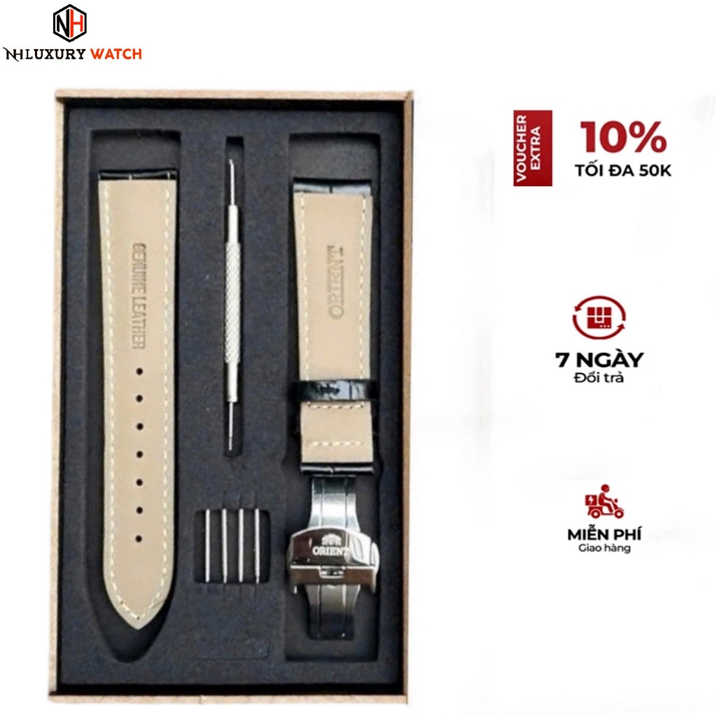 [DÂY CÓ LOGO] Dây Da Đồng Hồ ORIENT Cao Cấp Chính Hãng Khóa Bướm[CÓ HỘP]