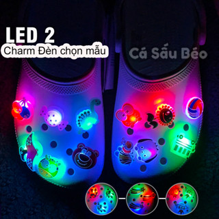 (Hàng sẵn+chọn mẫu) Sticker/charm/ đèn LED list 2 cực đẹp gắn dép sục cross