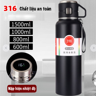  Bình nước giữ nhiệt  trancy home inox 316 dung tích lớn 800ml 1500ml có lọc bã trà 