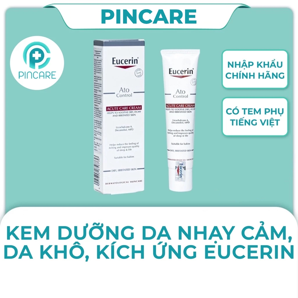 Kem dưỡng da Eucerin Ato Control Acute Care 40ml cho da khô, da nhạy cảm, da kích ứng-Hàng chính hãng - PinCare